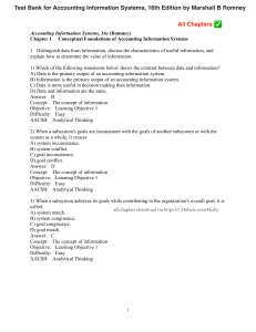 Accounting Information Systems Test Bank