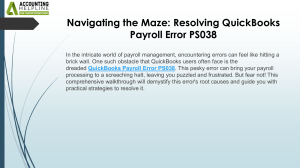 QuickBooks Payroll Error PS038: How to Resolve