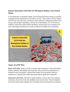 Explore Essential LOTO Kits for Workplace Safety in the United States