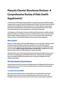 Manyolo Chemist Warehouse Reviews   A Comprehensive Review of Male Health Supplements