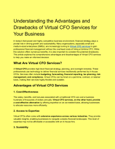 Virtual CFO Services: Advantages and Drawbacks