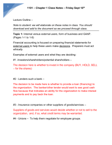 Accounting Class Notes: External Users & Financial Statements