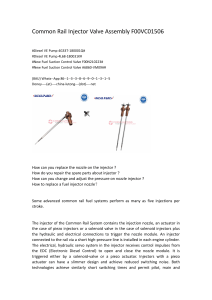 Common Rail Injector Valve Assembly F00VC01506