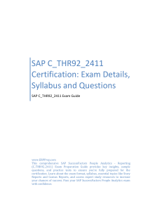 SAP C_THR92_2411 Certification: Exam Details, Syllabus and Questions