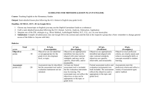 Lesson Plan Guidelines & Rubric for Elementary English