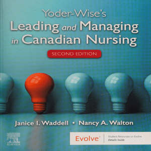 Leading and Managing in Canadian Nursing Textbook