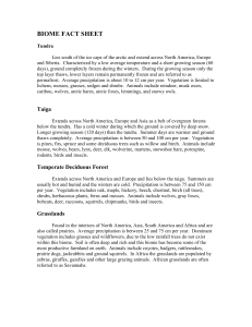 Biome Fact Sheet: Tundra, Taiga, Forest, Grasslands, Deserts