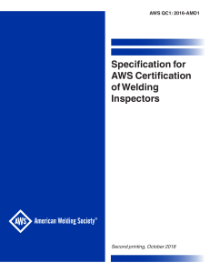 AWS Welding Inspector Certification Specification