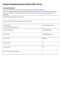 Employment Law Course Syllabus (BH3301)