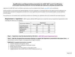 ASNT NDT Level II Certification Requirements