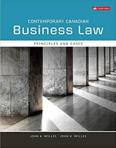 Contemporary Canadian Business Law, 12th edition-John Willes, John Willes-2020