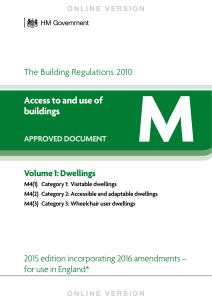 Building Regulations Approved Document M Volume 1