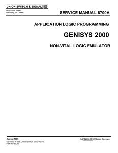 GENISYS 2000 Service Manual: Logic Programming