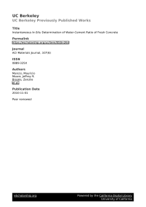 In-Situ Determination of Water-Cement Ratio