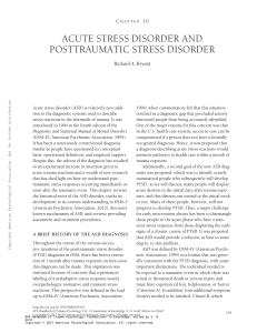 Acute Stress Disorder and PTSD: A Review