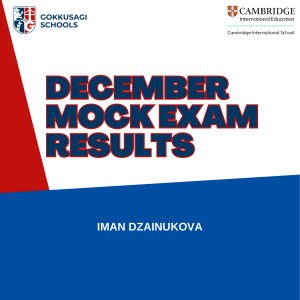 Iman Dzainukova Mock Exam Results