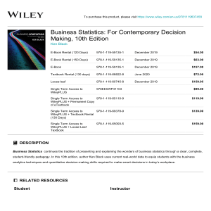 Business Statistics Textbook 10th Edition by Ken Black