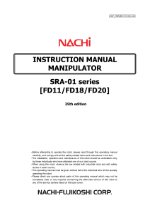 SRA-01 Manipulator Instruction Manual