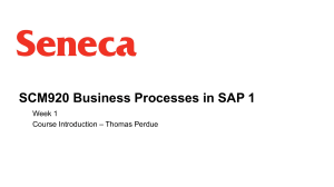 SCM920 Business Processes in SAP 1 Course Presentation