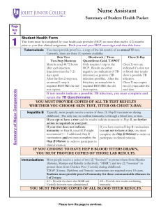 NA101 Student Health Packet