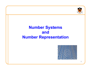 Number Systems and Representation