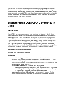 Supporting LGBTQIA+ Mental Health: Challenges & Resources