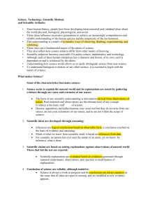 Science, Technology, Scientific Method & Attitudes