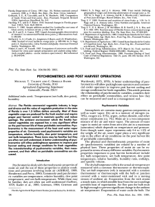 Psychrometrics in Post-Harvest Vegetable Handling