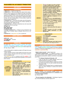 VAT Subject Transactions: Tax Guide