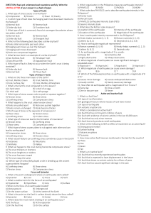 Earth Science Worksheet: Faults, Stress, Earthquakes