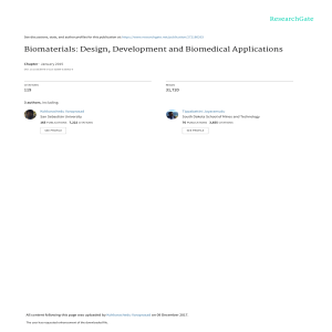 Biomaterials: Design, Development & Biomedical Applications