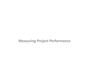 Project Performance Measurement & Reporting