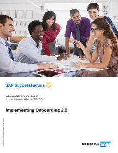 SAP SuccessFactors Onboarding 2.0 Implementation Guide