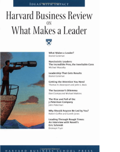 Harvard Business Review on What Makes a Leader