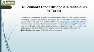 QuickBooks Error 6189 & 816: Fix Techniques