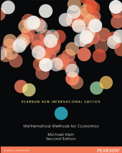 Michael Klein - Mathematical Methods for Economics-Pearson (2014) CLEAN