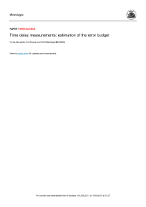 Time Delay Measurement Error Budget Estimation