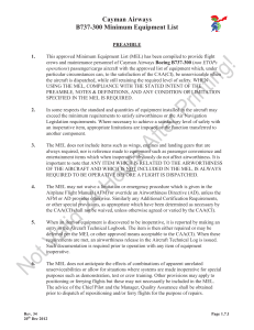 Cayman Airways B737-300 Minimum Equipment List