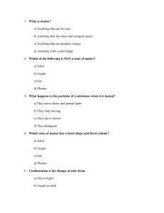 Basic Science Test: Matter, Life, Energy, Water Cycle