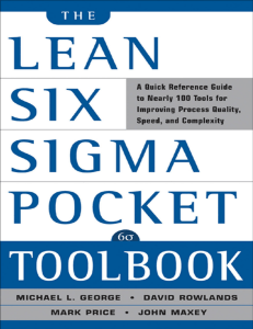 Lean Six Sigma Pocket Toolbook: Process Improvement Guide