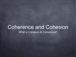 Coherence and Cohesion: Text Analysis