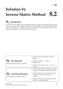 inverse matrix method HELM