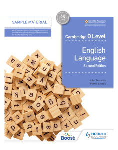 Cambridge O Level English Language Sample