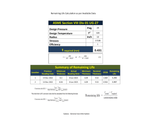 Remaining Life Calculation Report ASME Section VIII