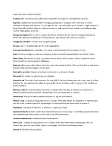 Data & Statistics Definitions: Textbook Excerpt