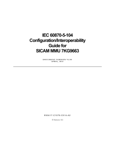 IEC 60870-5-104 Configuration Guide for SICAM MMU 7KG9663