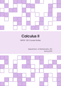 Calculus II Course Notes: Integration, Series, Differential Equations