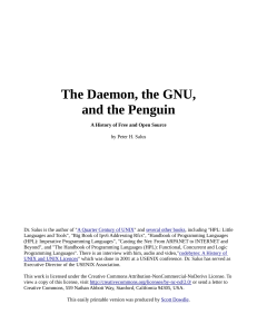 The Daemon, the GNU, and the Penguin: Free and Open Source History