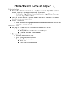 Intermolecular Forces: States of Matter & Dispersion Forces