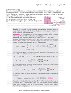 Thermodynamics Lecture Notes: Turbine Efficiency Example